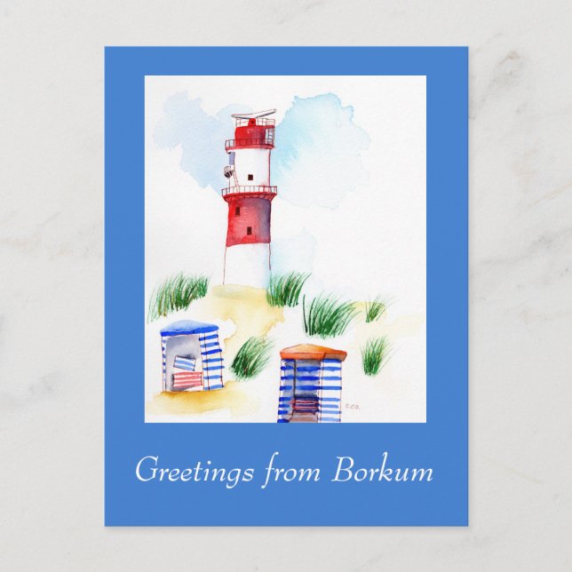 Borkum customisable Greetings Postcard (Front)