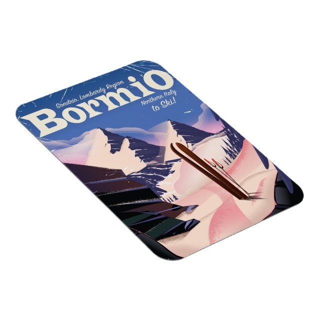 Bormio,Sondrio, Lombardy Region, Italy ski poster. Magnet (Right Side)