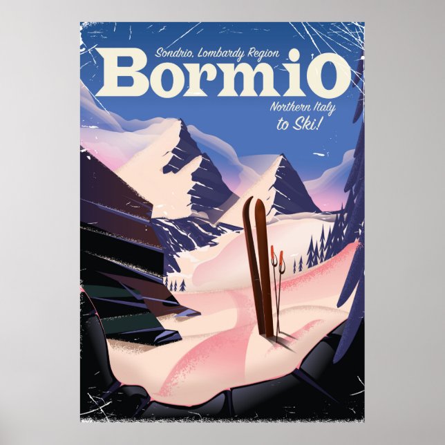 Bormio,Sondrio, Lombardy Region, Italy ski poster. Poster (Front)