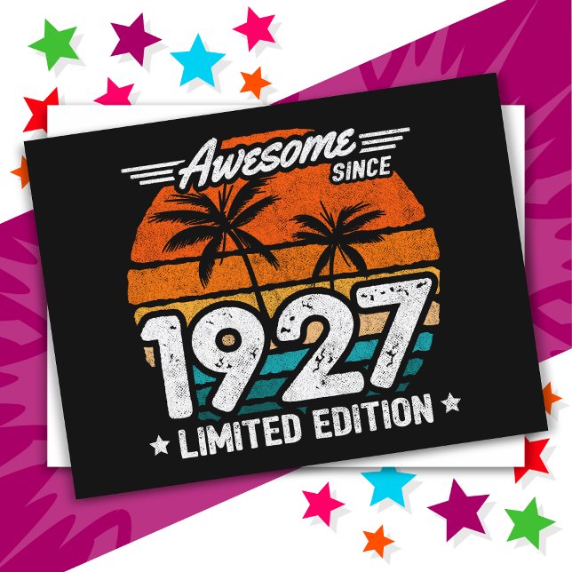 Born 1927 Limited Edition Retro Awesome Since 1927 Postcard (Creator Uploaded)
