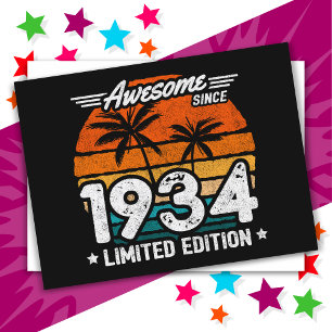 Born 1934 Limited Edition Retro Awesome Since 1934 Postcard