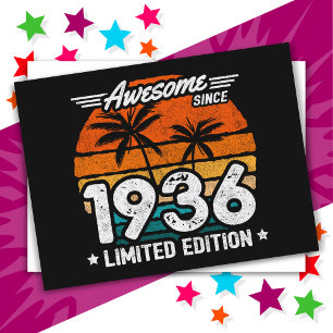 Born 1936 Limited Edition Retro Awesome Since 1936 Postcard