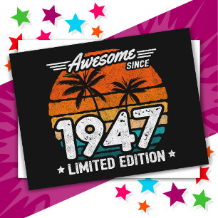 Born 1947 Limited Edition Retro Awesome Since 1947 Postcard