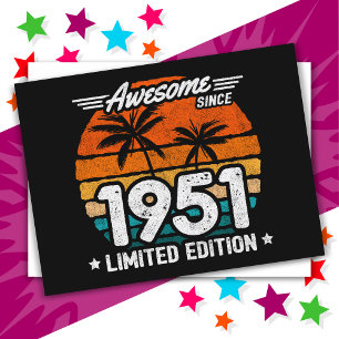 Born 1951 Limited Edition Retro Awesome Since 1951 Postcard