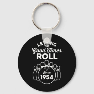 Born 1954 Year Old Bowler 1954 Birthday Bowling Key Ring