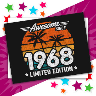 Born 1968 Limited Edition Retro Awesome Since 1968 Postcard