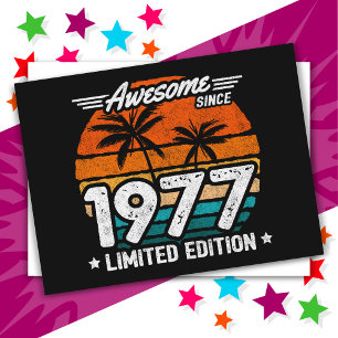 Born 1977 Limited Edition Retro Awesome Since 1977 Postcard