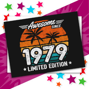 Born 1979 Limited Edition Retro Awesome Since 1979 Postcard
