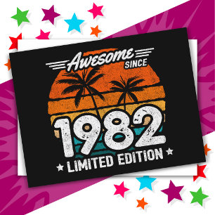 Born 1982 Limited Edition Retro Awesome Since 1982 Postcard