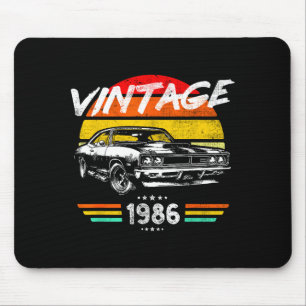 Born 1986 40th birthday vintage muscle car fathers mouse mat