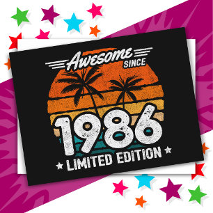 Born 1986 Limited Edition Retro Awesome Since 1986 Postcard