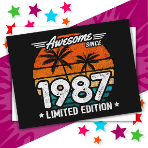 Born 1987 Limited Edition Retro Awesome Since 1987 Postcard