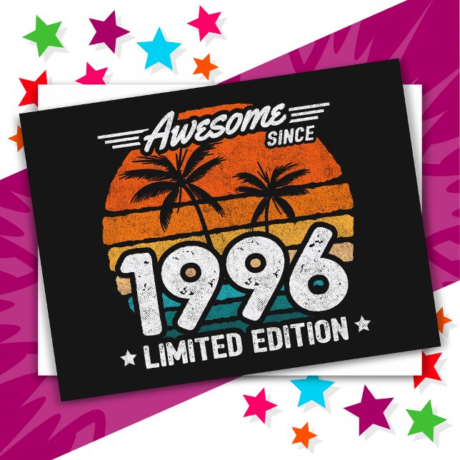 Born 1996 Limited Edition Retro Awesome Since 1996 Postcard (Creator Uploaded)