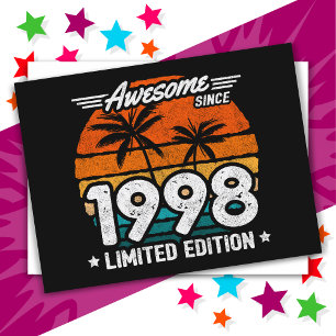 Born 1998 Limited Edition Retro Awesome Since 1998 Postcard