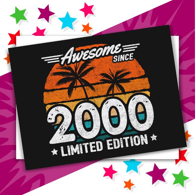 Born 2000 Limited Edition Retro Awesome Since 2000 Postcard (Creator Uploaded)
