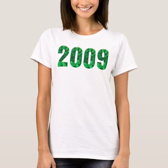 Born 2009 Birthday Party Green Tie Dye T-Shirt (Front)