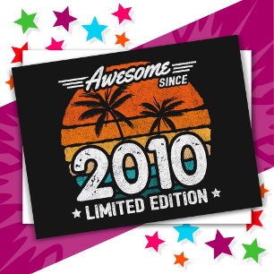 Born 2010 Limited Edition Retro Awesome Since 2010 Postcard