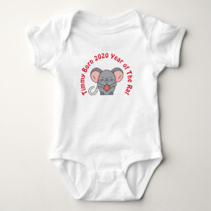 Born 2020 Chinese Year Rat - Personalised Baby Bodysuit