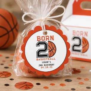 Born 2 Ball Basketball 2nd Birthday Party Favour Tags