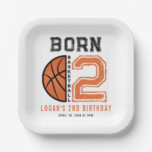 Born 2 Ball Basketball 2nd Birthday Party  Paper Plate