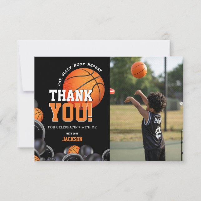 Born 2 Ball Birthday Basketball Sports  Thank You Card (Front)
