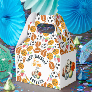 Born 2 Ball Sport Themed Boy 2nd Birthday Party Favour Box