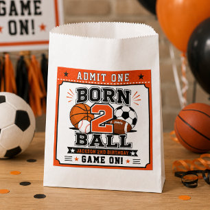 Born 2 Ball Sports Boy 2nd Birthday party Favour Bags