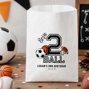 Born 2 Ball Sports Theme Boy’s 2nd Birthday Party Favour Bags