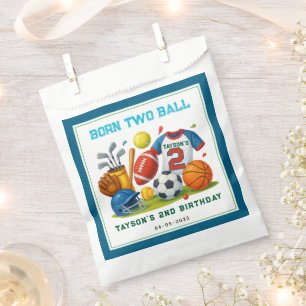 Born 2 Ball Sports Theme Boy’s 2nd Birthday Party Favour Bags