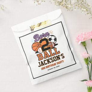 Born 2 Ball Sports-Themed Boy 2nd Birthday Party Favour Bags
