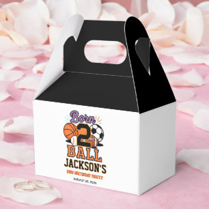 Born 2 Ball Sports-Themed Boy 2nd Birthday Party Favour Box