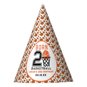 Born 2 Basketball   Sports  Boy's 2nd Birthday Party Hat