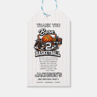 Born 2 Basketball Sports Themed Boy 2nd Birthday  Gift Tags