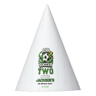 Born 2 Soccer Sports Themed Boy 2nd Birthday Party Hat