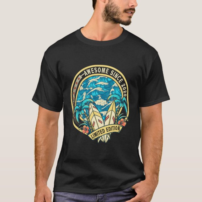 Born 3Rd 3 Awesome Since 2020 T-Shirt (Front)
