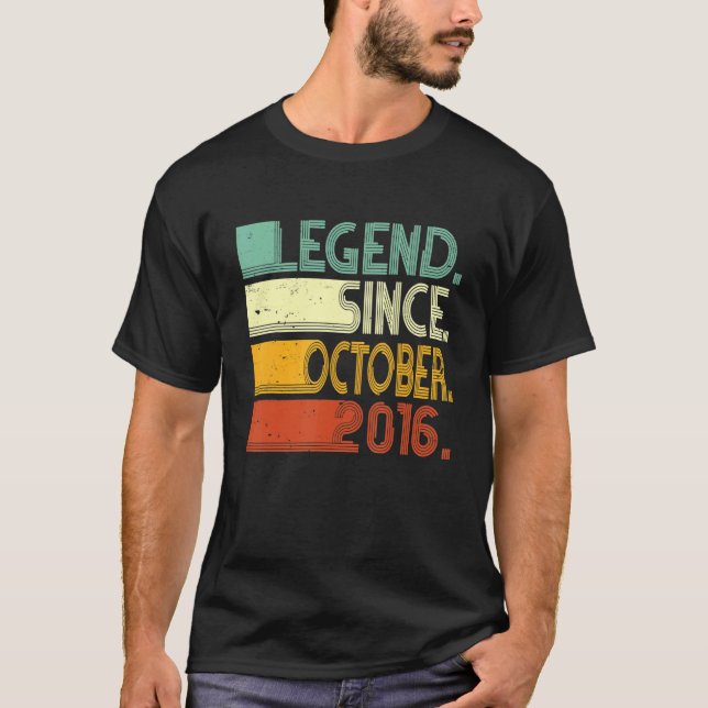 Born 6th Birthday  6 Years Legend Since October 20 T-Shirt (Front)