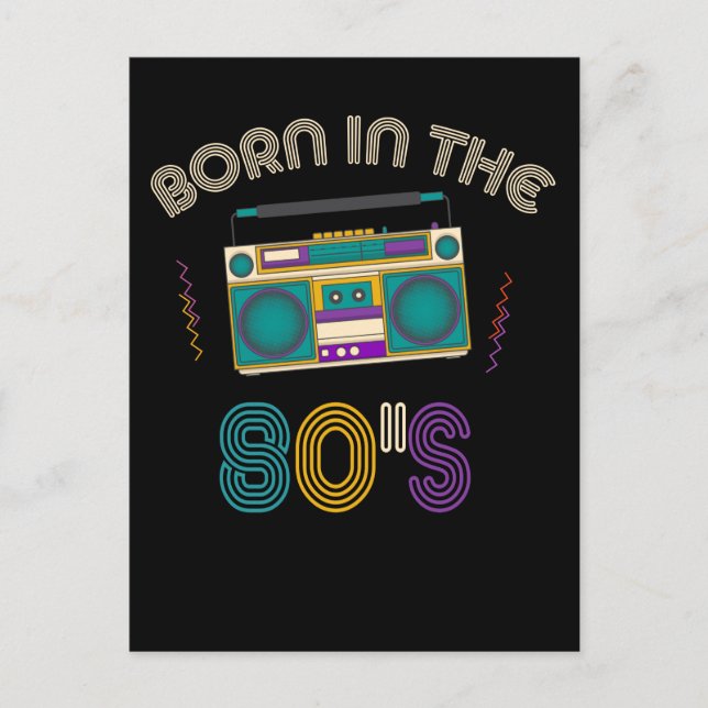 Born 80s Old School Music 1980s Birthday Party Postcard (Front)
