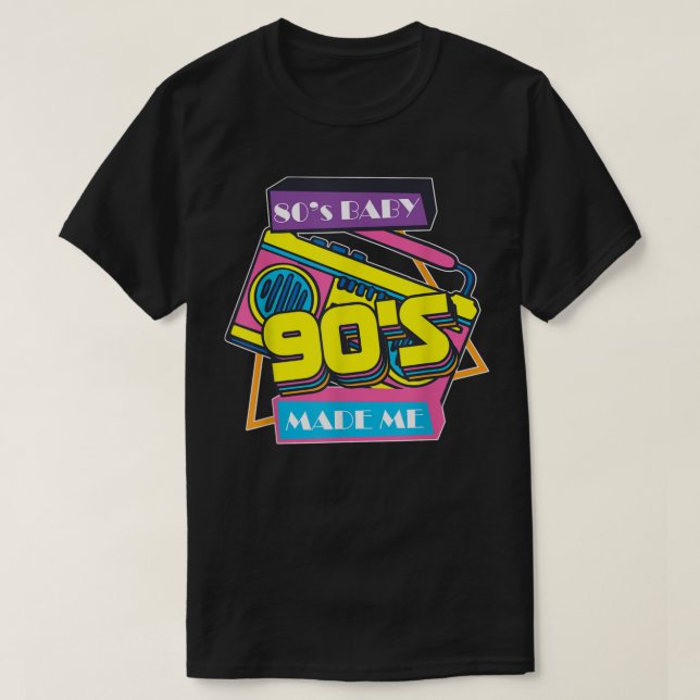 Born 80s Party Radio Disco 1980s Music Retro  T-Shirt (Design Front)