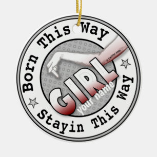 Born A Girl Ceramic Tree Decoration