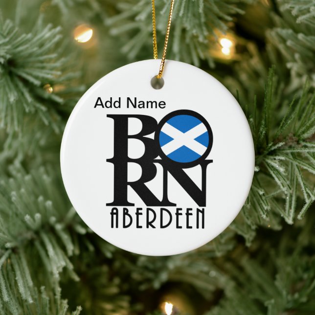BORN Aberdeen Scotland Customizable Ceramic Tree Decoration (Tree)