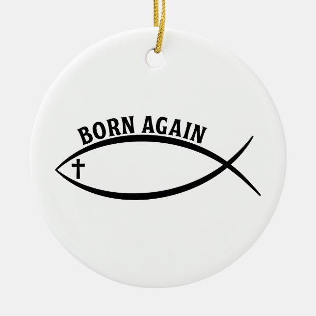 Born Again Ceramic Tree Decoration (Front)