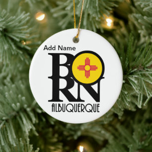 BORN Albuquerque Custom Ceramic Tree Decoration