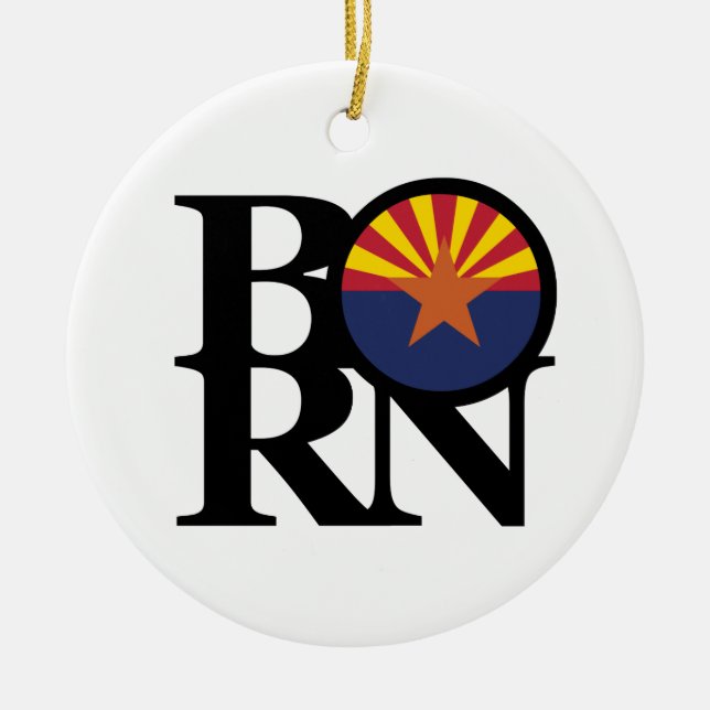 BORN Arizona Ceramic Tree Decoration (Front)