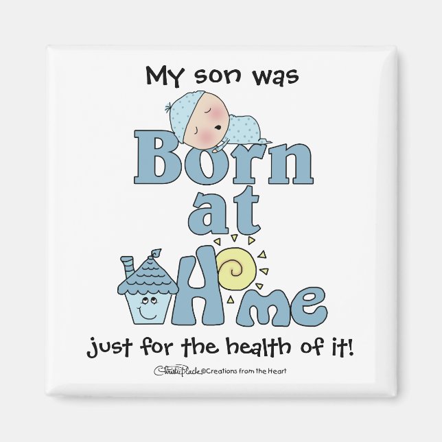 Born At Home-Sleeping Baby Boy Magnet (Front)