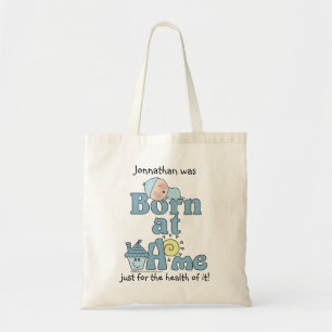 Born At Home-Sleeping Baby Boy Tote Bag