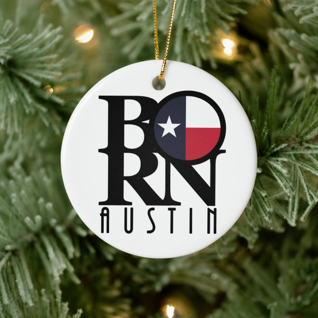 BORN Austin Texas Ceramic Tree Decoration (Tree)