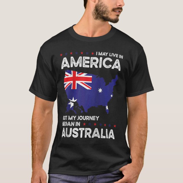 Born Australian Australia American USA Citizenship T-Shirt (Front)