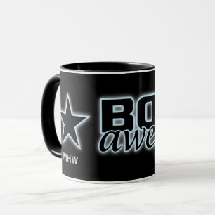 Born Awesome custom monogram mugs