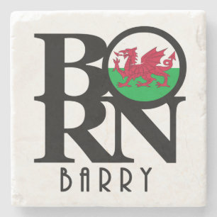 BORN Barry, Wales Stone Coaster
