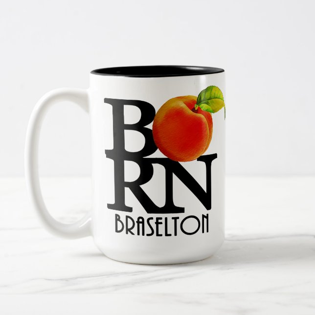 BORN Braselton Georgia 15oz Two-Tone Coffee Mug (Left)